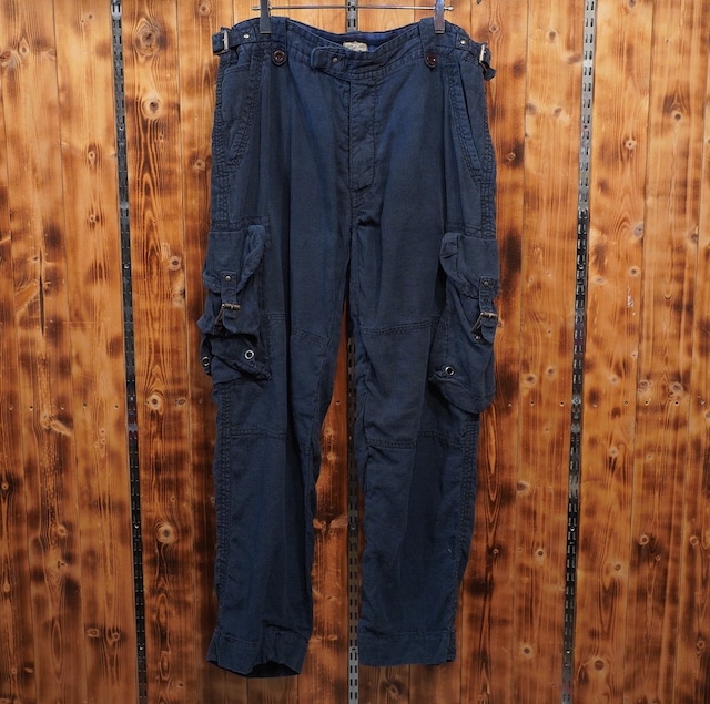 ralphlauren シルクリネン ネイビー カーゴパンツ W36/ ラルフローレン