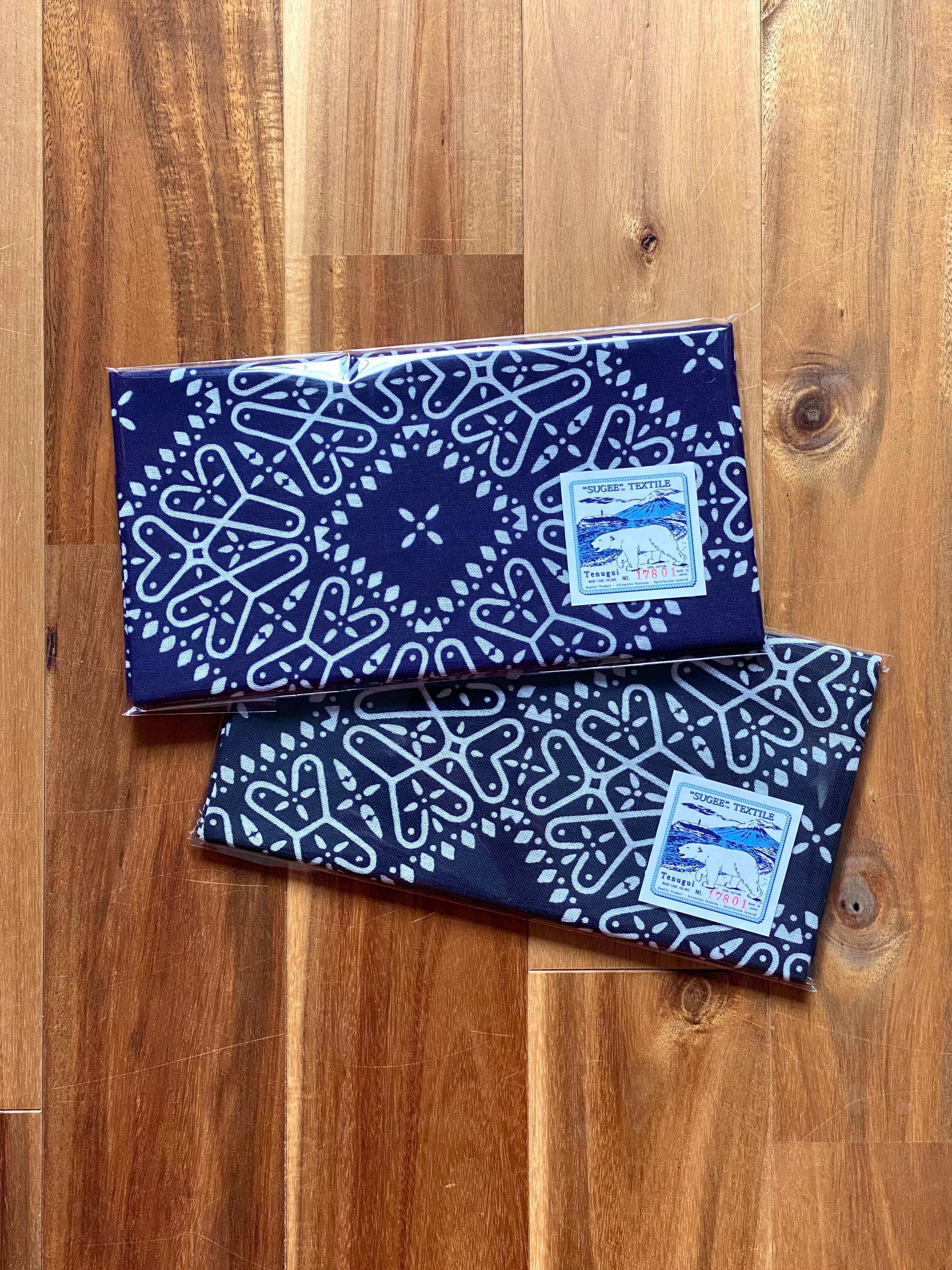 注染手ぬぐい ／ ST17801 黒【クロスバンダナ2.0】スゲーテキスタイル