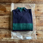 1980's DEADSTOCK L.L.Bean Striped RUGBY Mock SHIRT Made in USA/Nav/XL