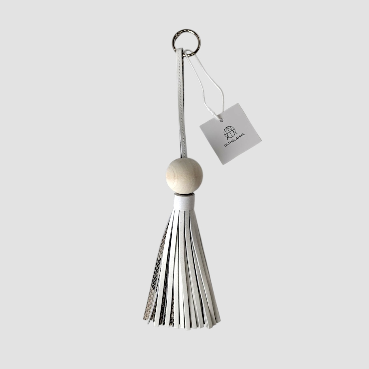 Big Wood Ball Tassel Charm(White)