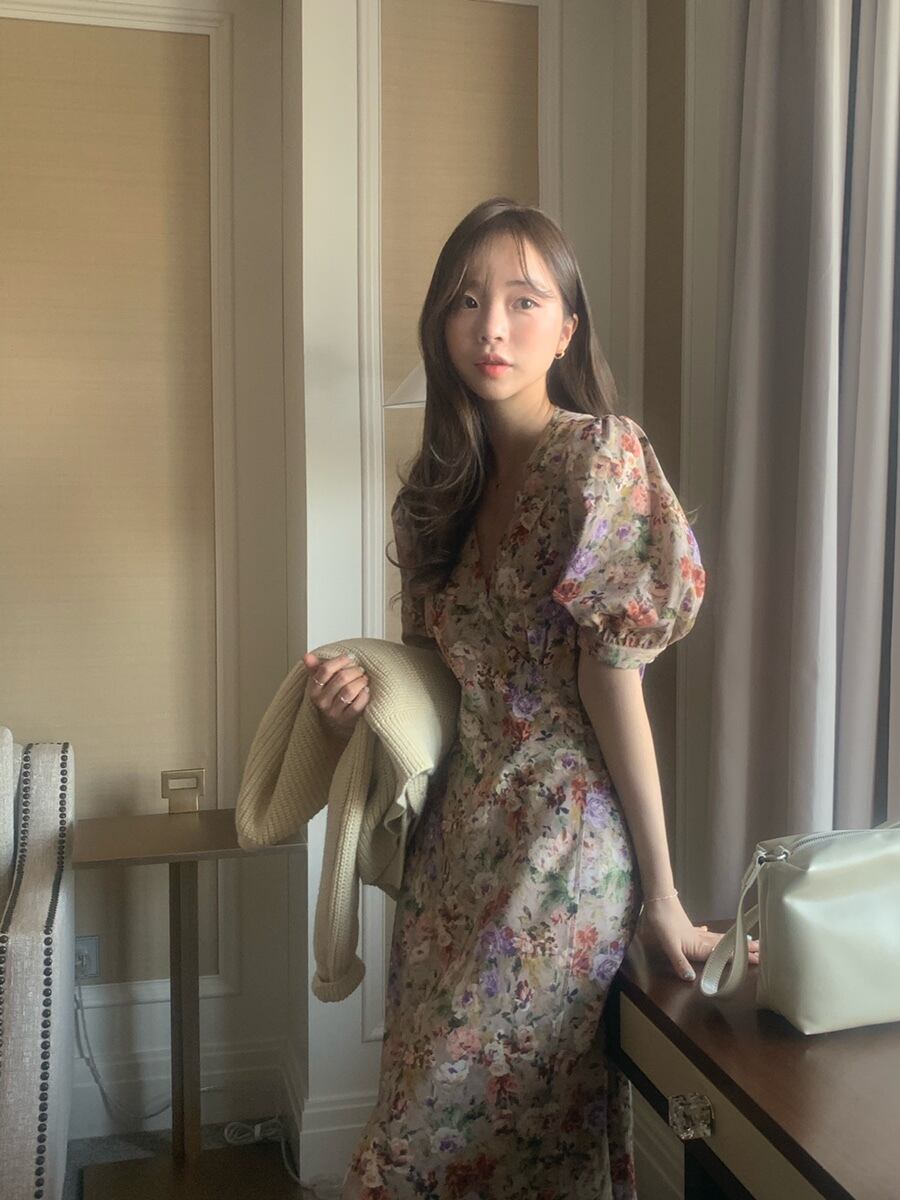 フレンチ レトロ 花柄 シフォン ワンピース She Is シーイズ パーティードレス フェミニンカジュアル ファッション ブランド 通販