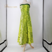 フラダンス 衣装 ワンピース ドレス グリーン系 ティアレ柄 ハワイアンプリント ベアワンピース アロハ フラ ダンス レッスン 練習 ホワイト系 黄緑 緑 白 華やか 鮮やか かわいい おしゃれ 上品 大人っぽい フレア フラダンス衣装 ハワイアンドレス カジュアル おしゃれなデザイン ハワイアンテイスト フレアスカート