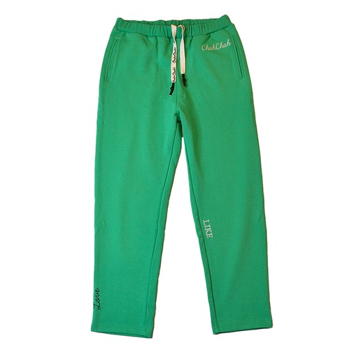 CC EMBROIDERY SWEAT PANTS　-GREEN-