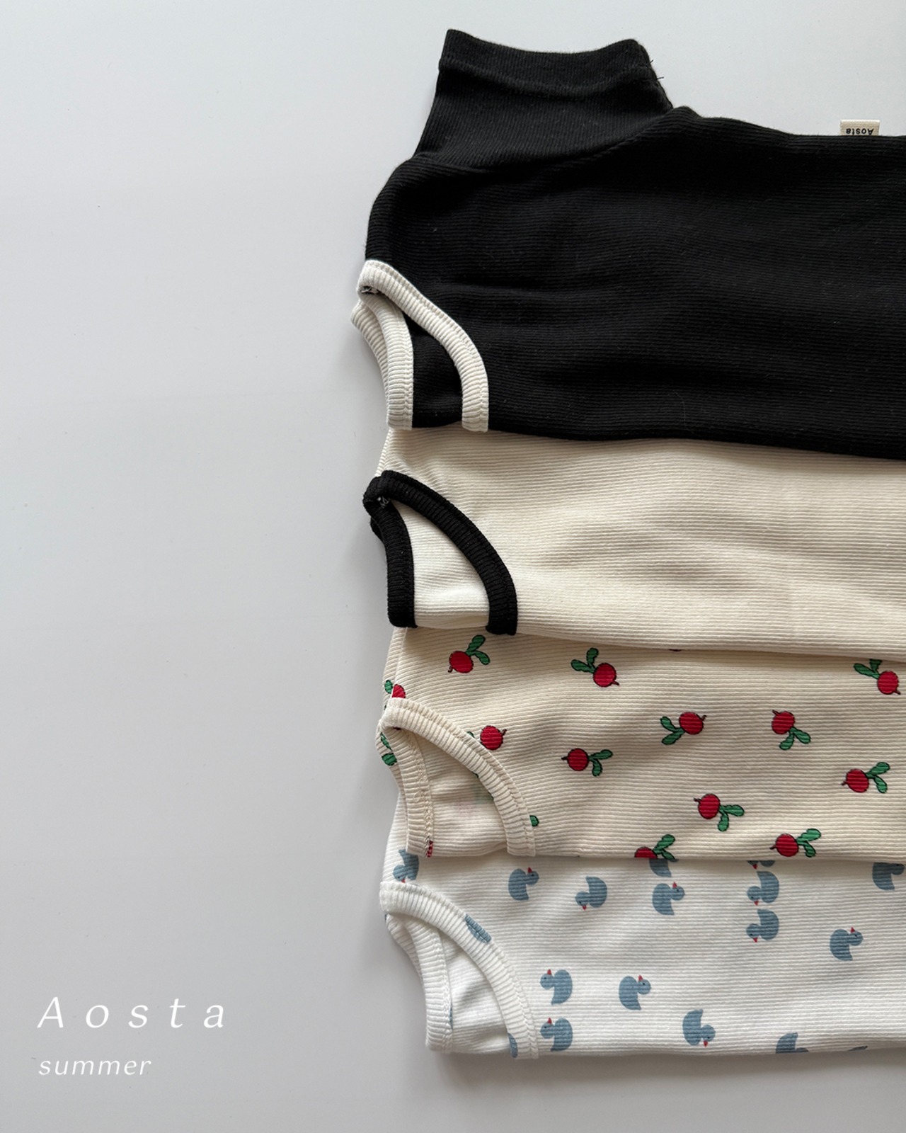 【取寄/韓国直送】Aosta 26/SM リブ半袖Tシャツ｜夏服｜韓国子供服