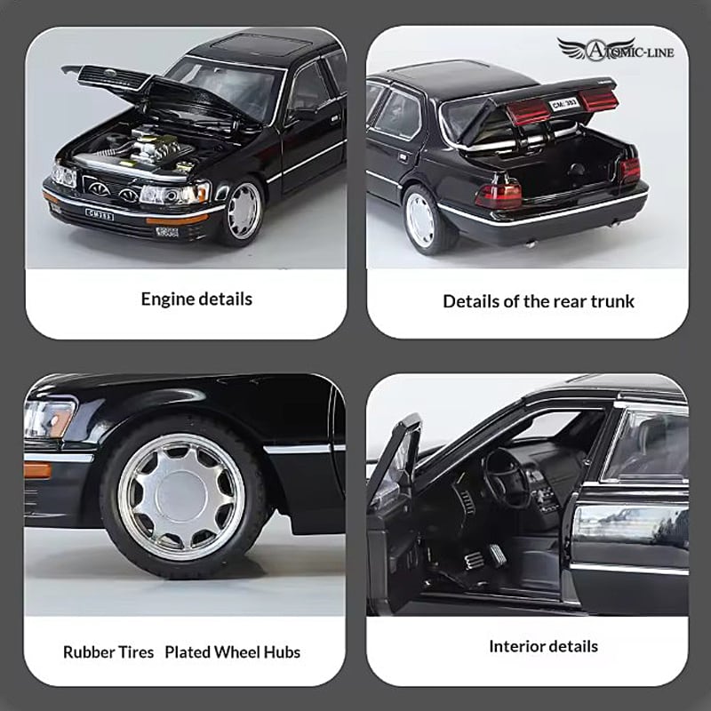レクサス LS400 セルシオ 1/24 ミニカー 全3色 ライト点灯 エンジン