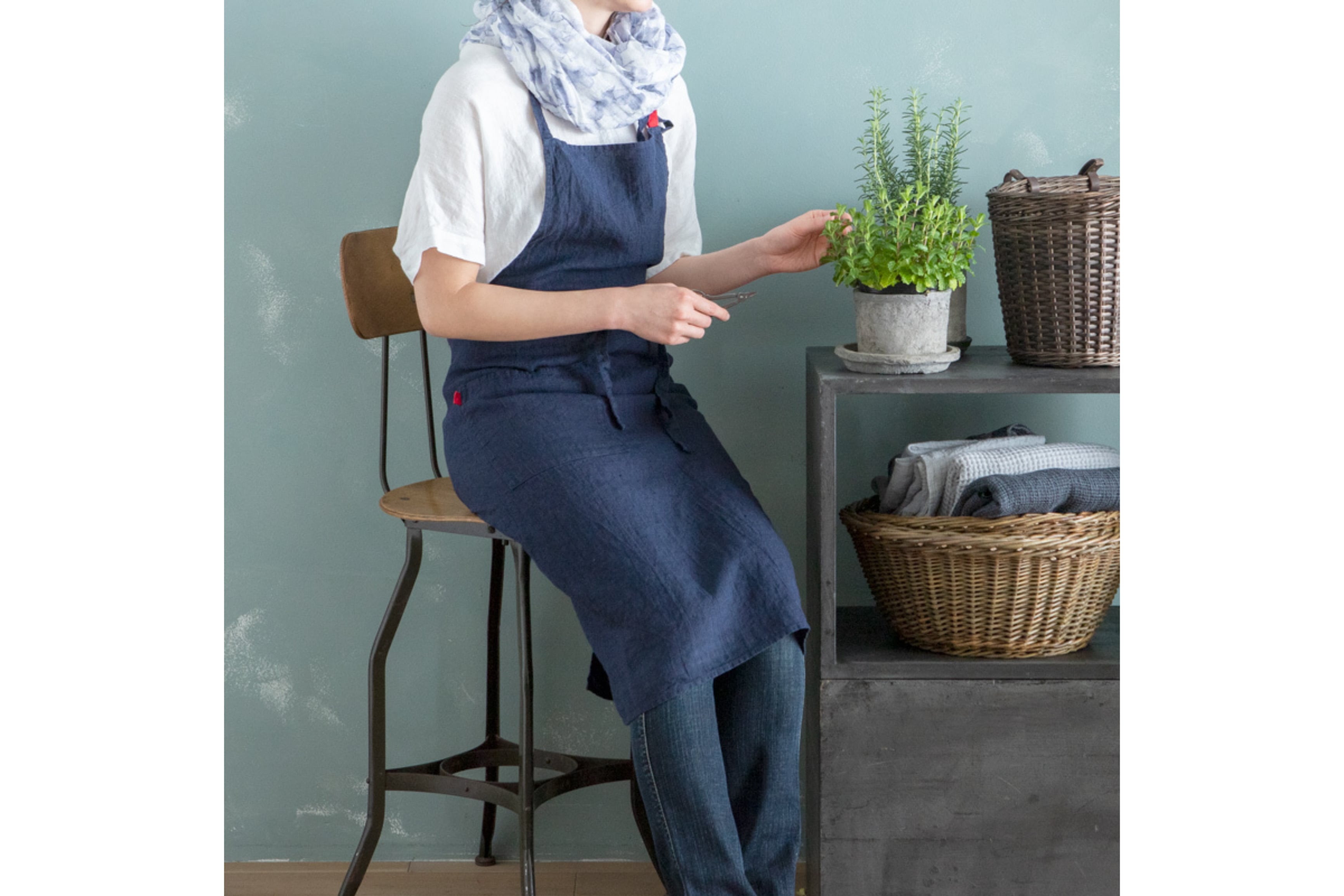 Lino e Lina リネン フルエプロン Manon（ノクターン） | Zakka so-la