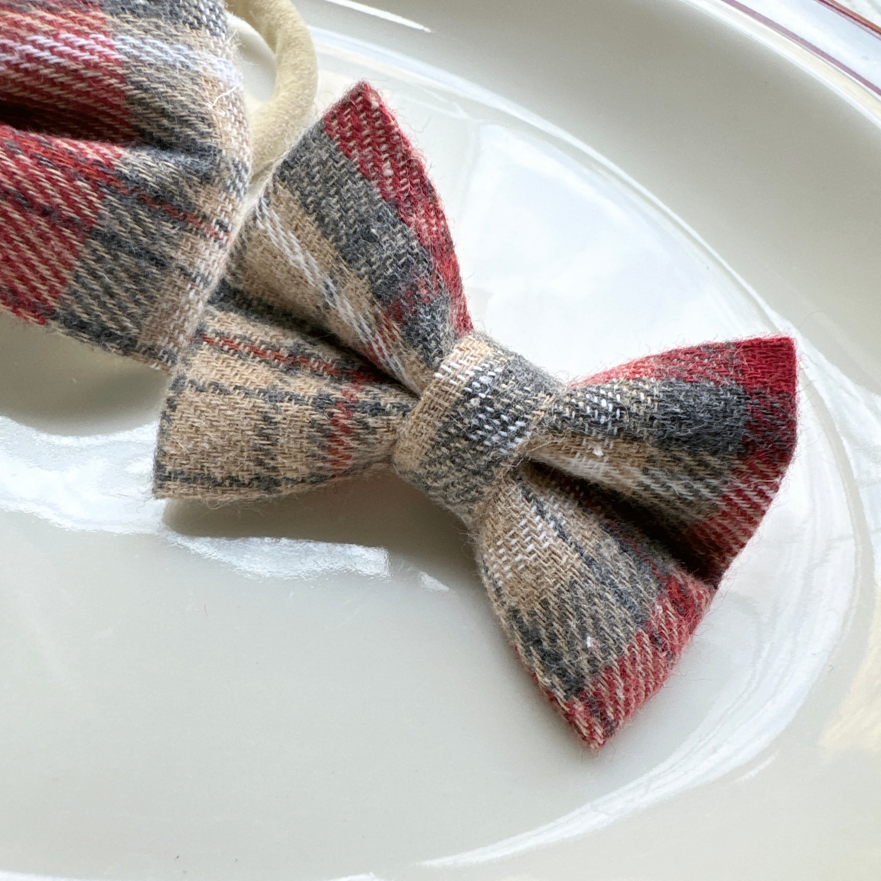 チェックリボンヘアバンド(後ろ支え付き) or パッチン