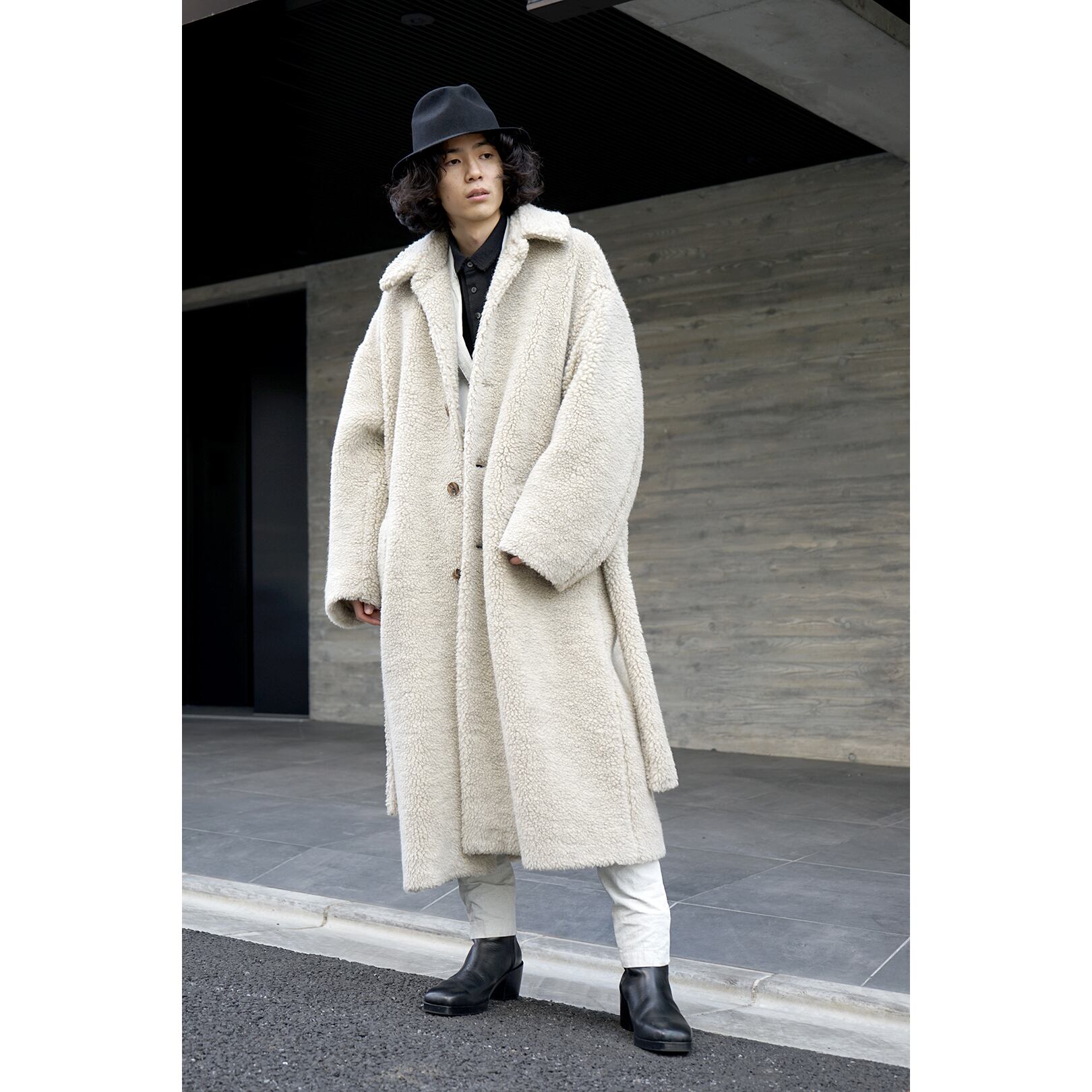 Blanc YM] (ブランワイエム) BL-21A-WPBC Wool Pile Balmacaan coat ...