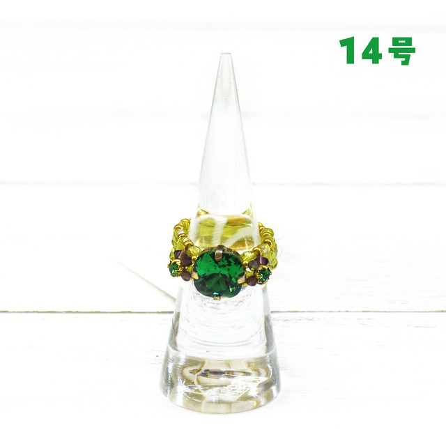 【Queen of sheba】エメラルドビーズリング/指輪