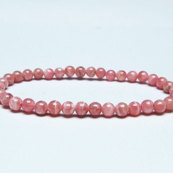 インカローズ ブレスレット 5mm ロードクロサイト ブレス 一点物 メール便可 [M便 1/10] 111-46574