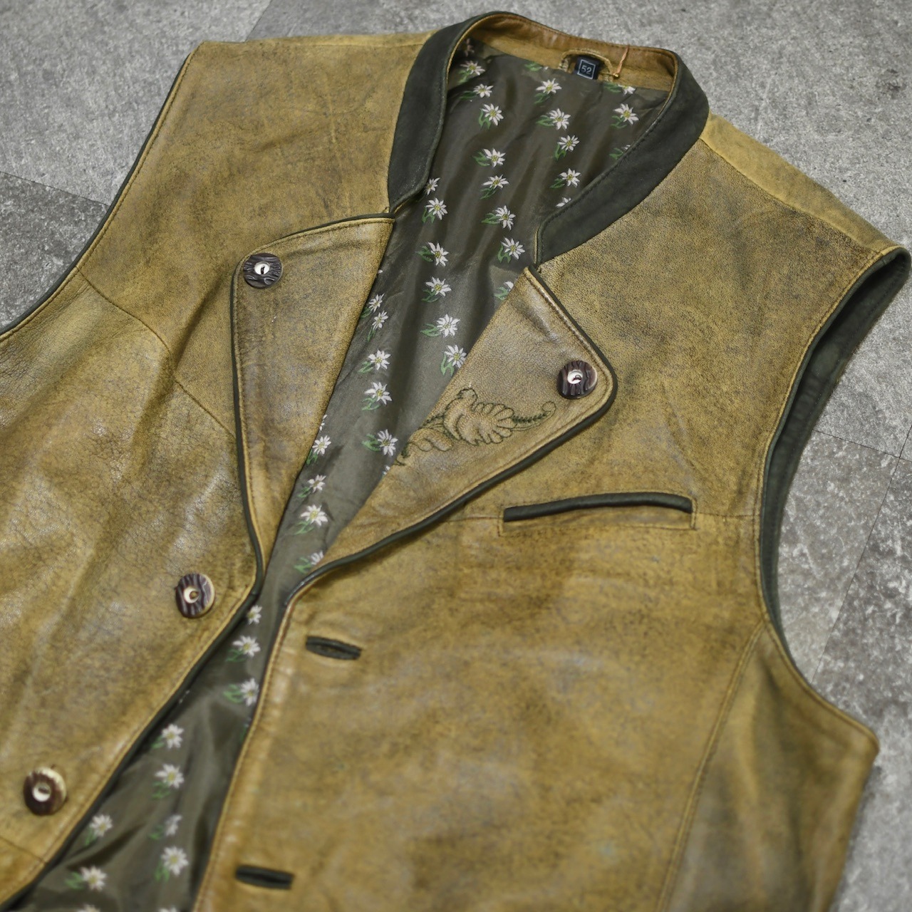 embroidery design leather tyrolean vest