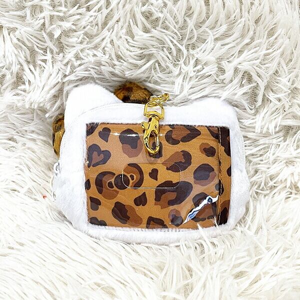 サンリオ ハローキティ ヒョウ柄 ブラウン フェイスパスケース 定期