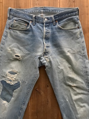 70's Levi's 501 66後期　2ボタン　リペア跡多数