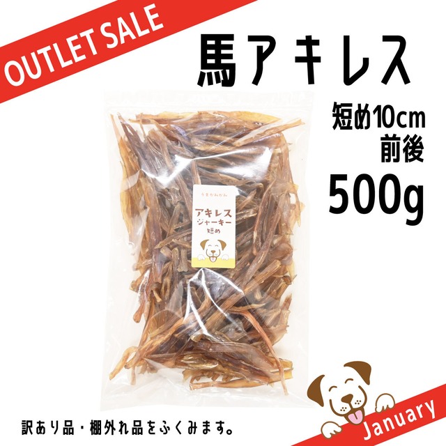 【OUTLET SALE】馬アキレスジャーキー短め10cm前後500g(27.9.30)