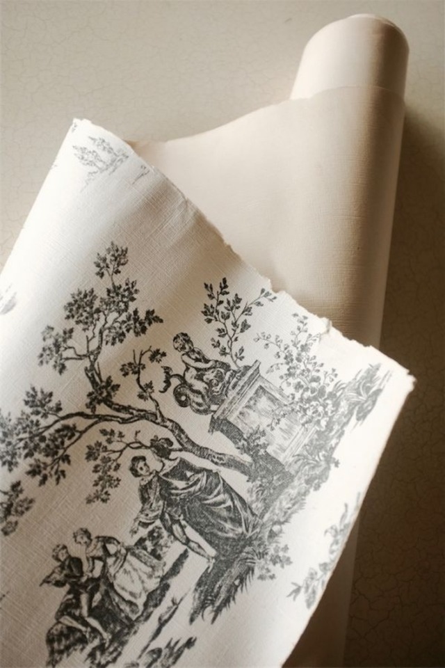 1900s France 甘い寓話の壁紙 トワルドジュイ 愛と二人と天使 56x50c
