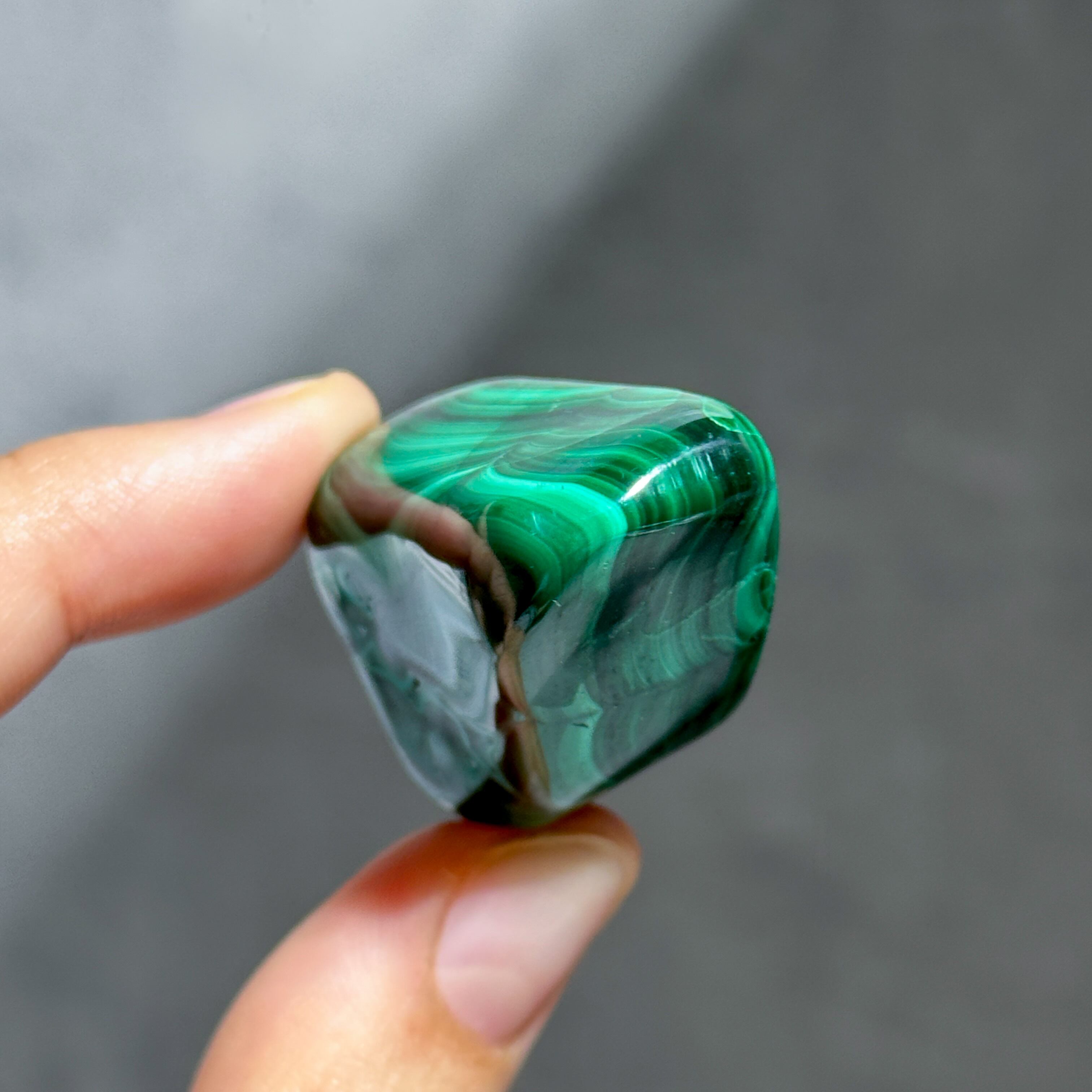 マラカイト with クリソコラ（マラコラ） タンブル06◇ Malachite with