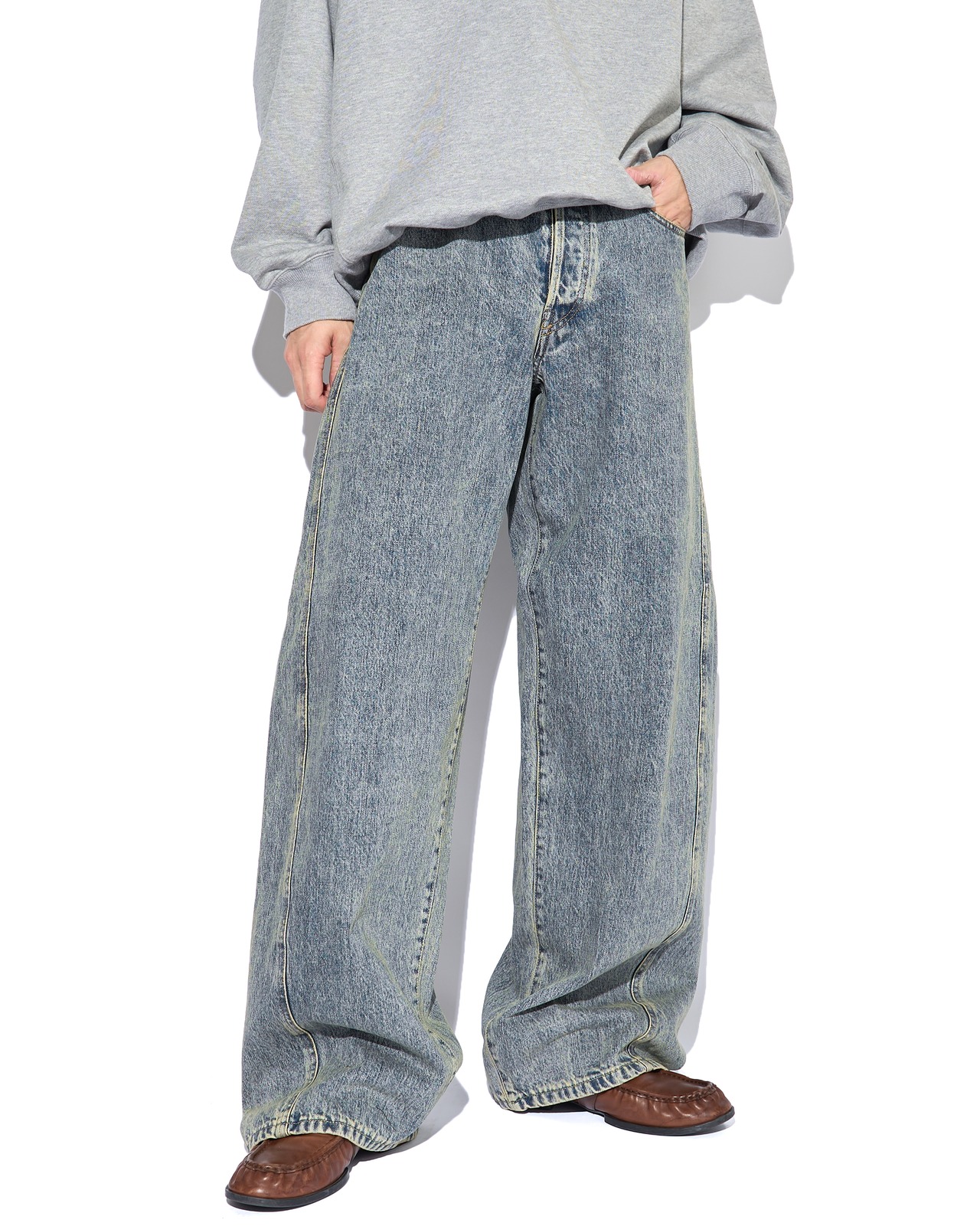 ssstein × UMBRO "DEFORMATION WIDE DENIM JEANS 〔INDIGO〕"