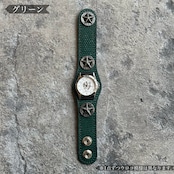 【限定商品】ウォッチブレス スリーコンチョ 姫路黒桟リザード(グリーン)
