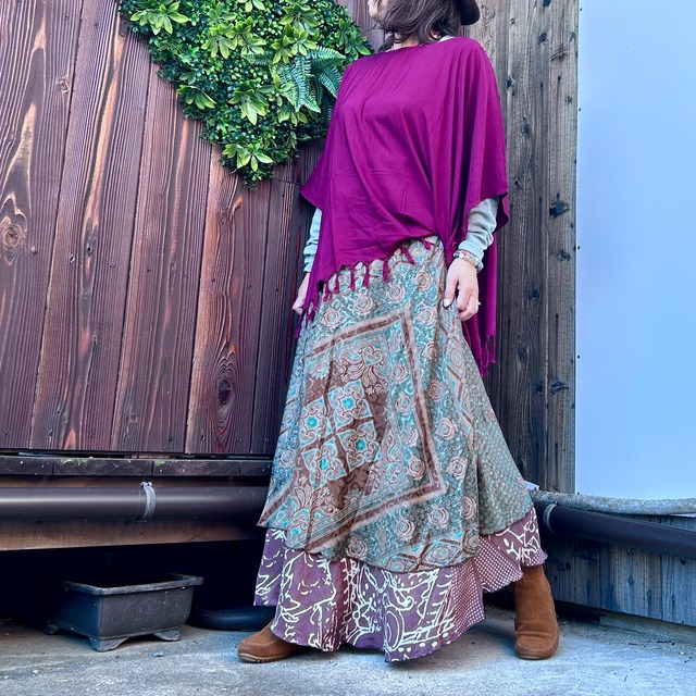 シルク巻きスカート1611