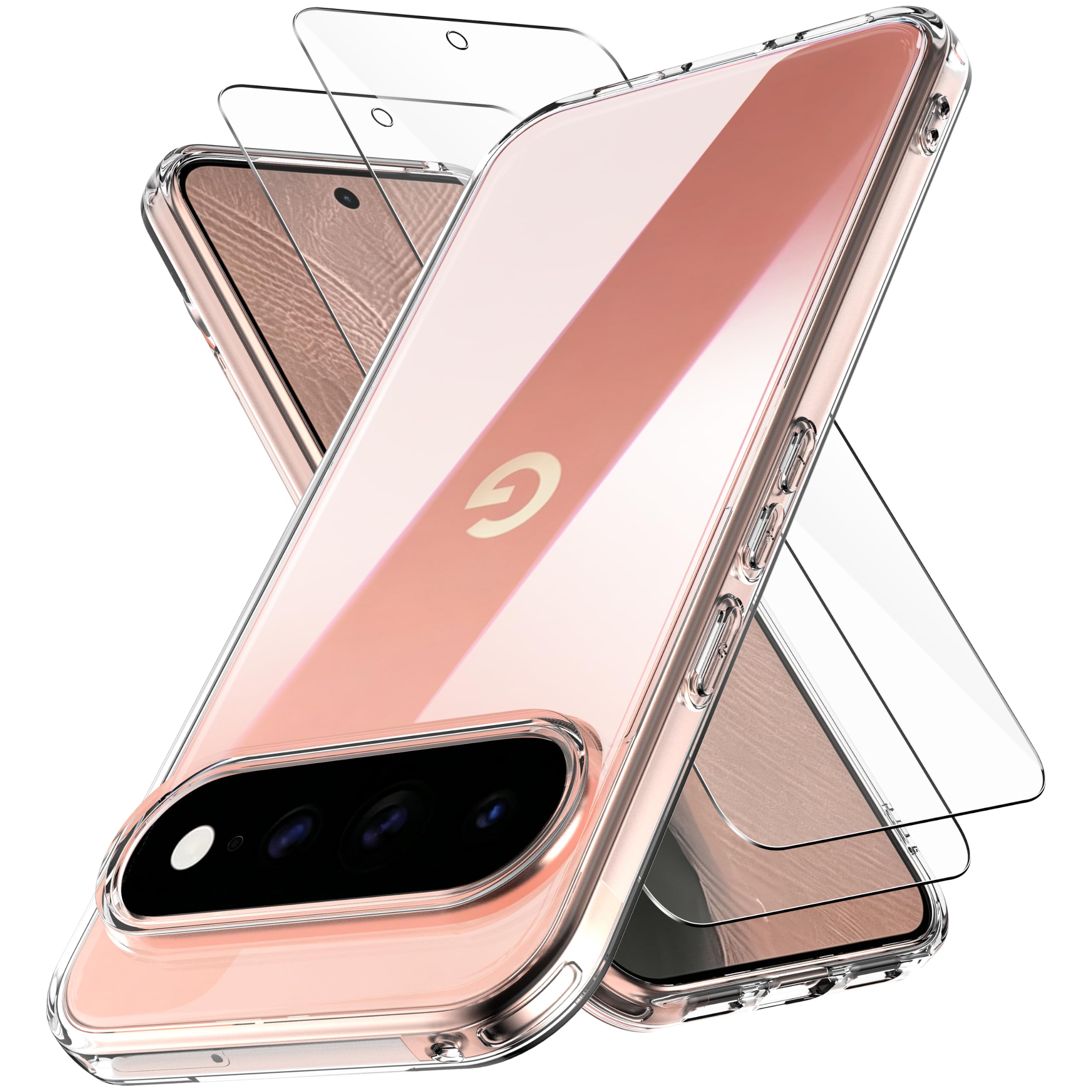 AOKUMA Google Pixel 11 Pro XL 用 ケース クリア 米軍MIL規格 ガラスフィルム付き アイフォン18 用 ケース 耐衝撃 黄ばみ防止 耐久性 | アイホン17 用 スマホケース ワイヤレス充電対応 SGS認証 あいPixel11 Pro XL対応 あい pixel11proXL用 カバー 6.8インチ 透明 ストラップホール付き