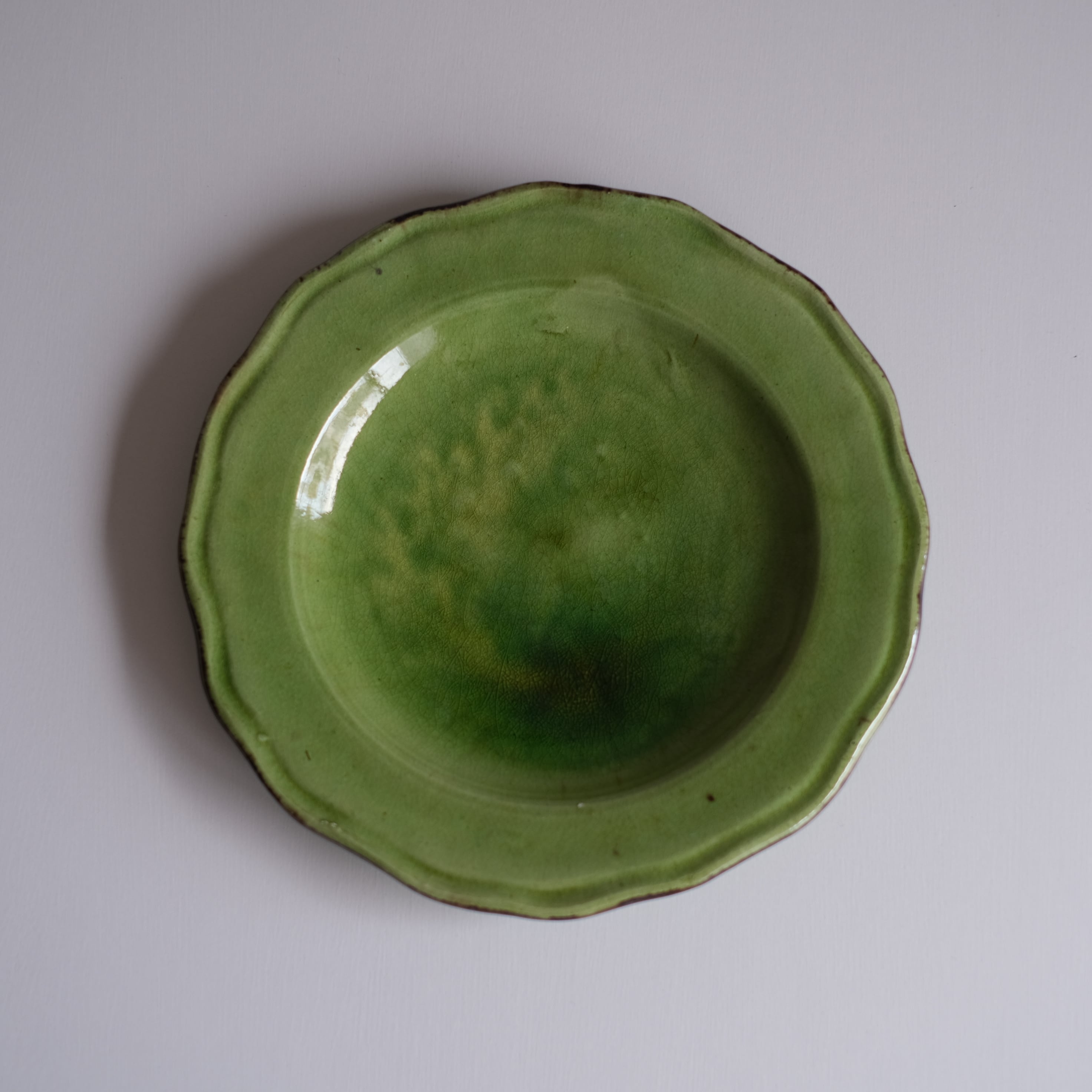 デュルフィ窯 デザート皿 緑釉 南仏 フランスアンティーク C - 食器