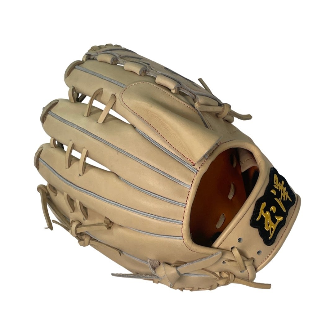 【硬式】玉澤 投手用(ピッチャー用) グローブ HE-01N型 肉厚デザインウェブ(本体:キャメル 紐:キャメル)|タマザワ _03