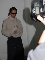 BALIANG Rib Plaid Patchwork V-neck Sweater