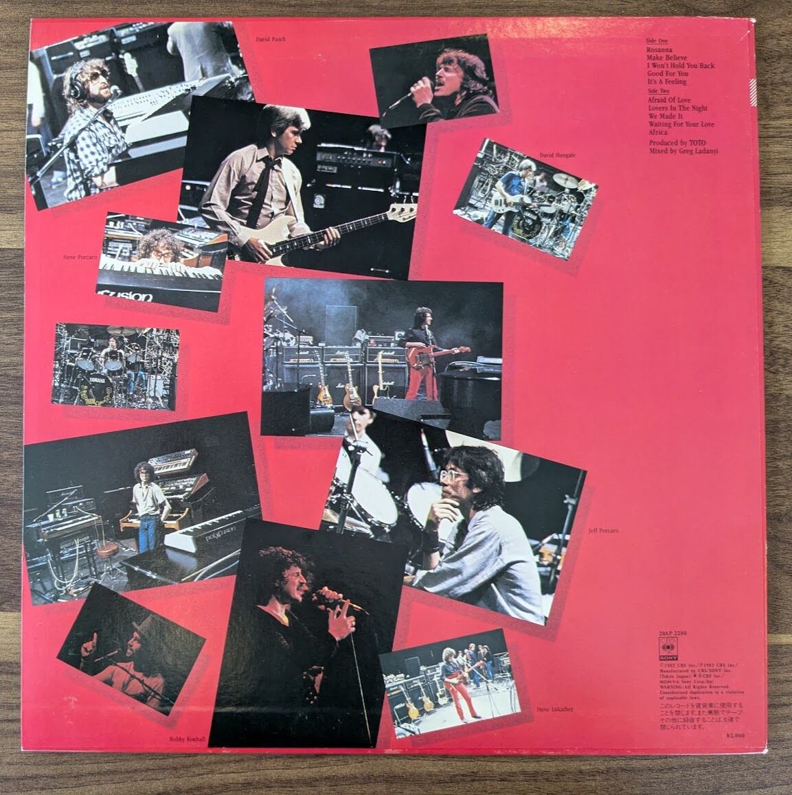 Toto「聖なる剣」：LPレコード | 音とこだま