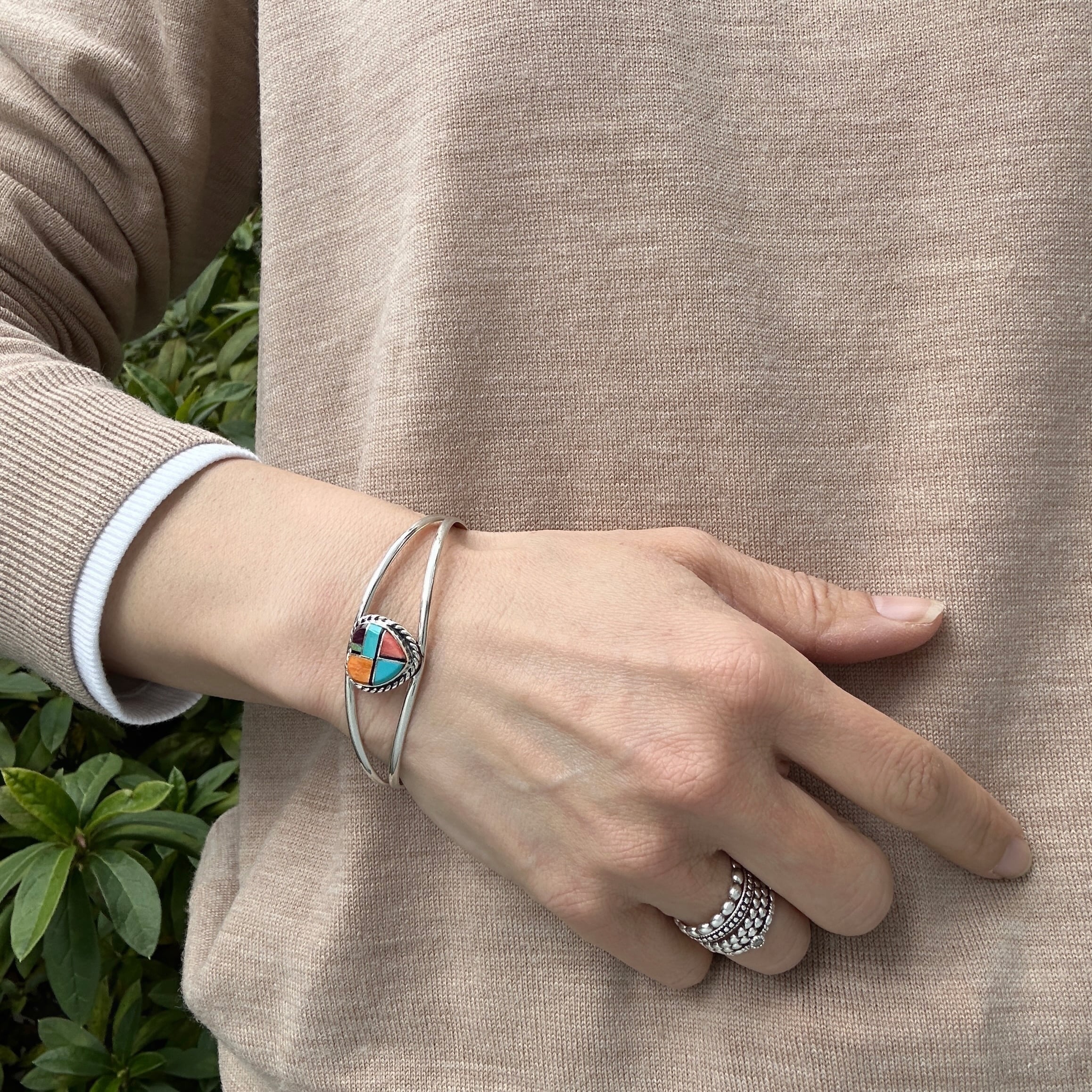 Indian Jewelry 》 ターコイズ モザイク ハート型 バングル | 【公式