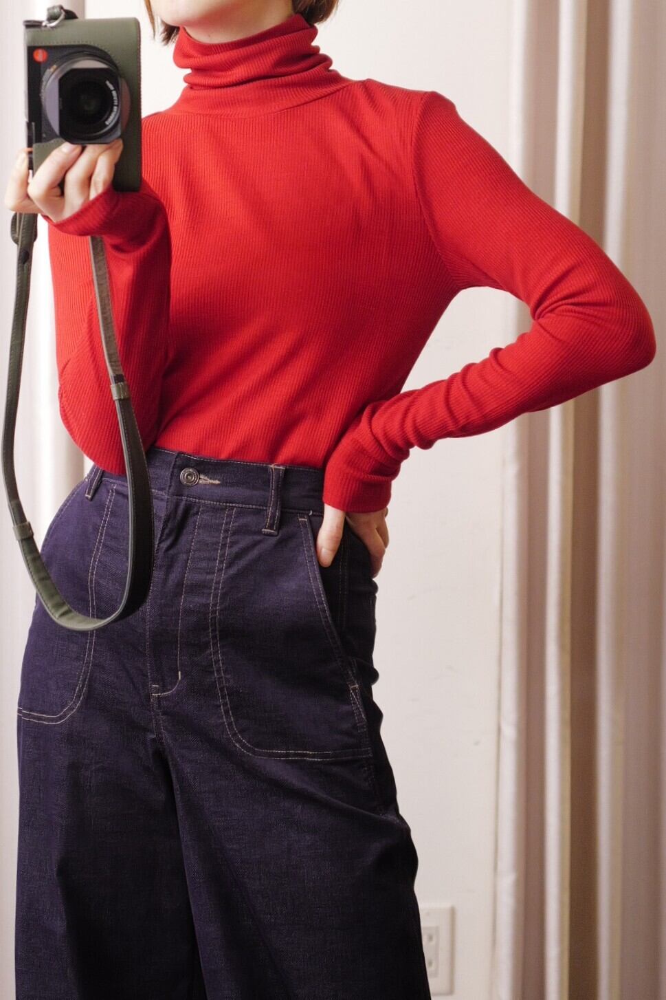 IKITSUKE wool rib turtle red