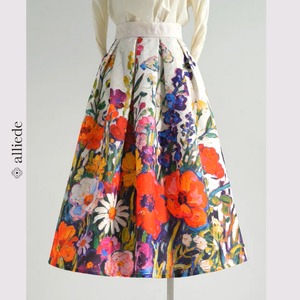 アートフラワーフレアスカート　A3485