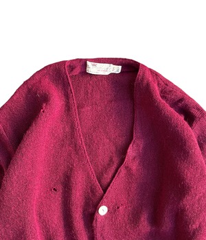 Vintage 60s Parker Alpaka knit cardigan -Burgundy-
