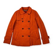 AMACA アマカ キルティング ダブルブレスト ショート トレンチコート ジャケット サイズ 38 /オレンジ/三陽商会