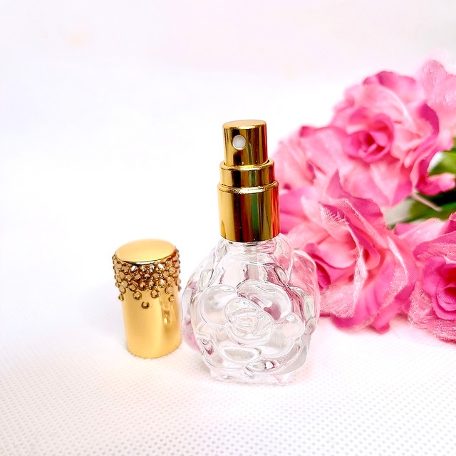 香水用 オードトワレ専用アトマイザー 高級スワロフスキー デコ ハンドメイド 花 デコショップキラマ