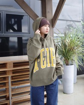 【X-girl】COLLEGE LOGO KNIT HOODIE 【エックスガール】