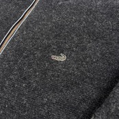 Crocodile クロコダイル 裏地付き ジップアップ ウールニット ジャケット サイズ L /メンズ/チャコール