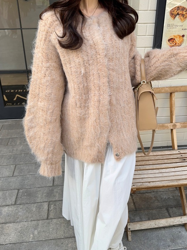 shaggy cardigan outer（ cinnamon ）