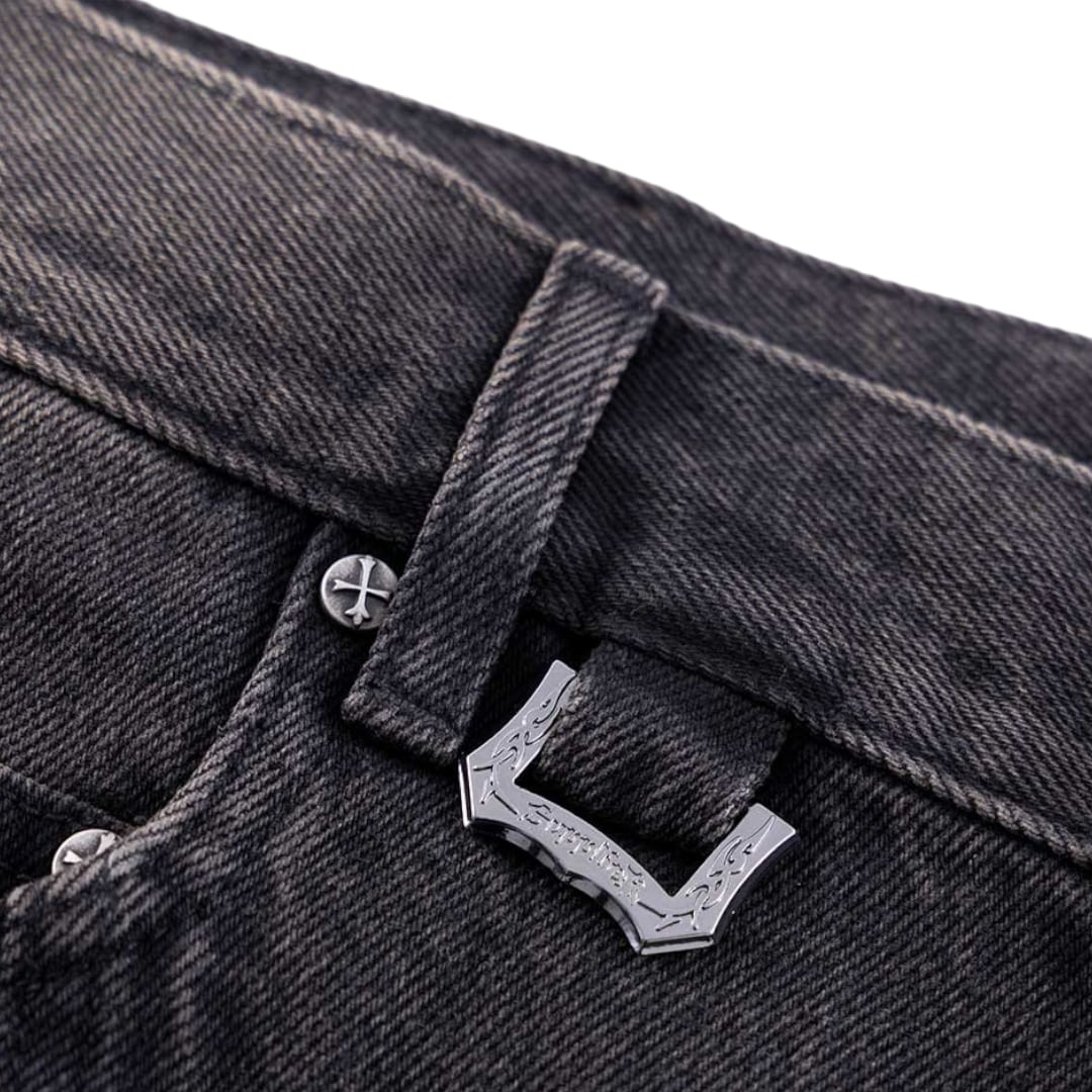パンツ supplier CROSS LEATHER PATCH BAGGY Cross Leather Patch Baggy Denim Pants｜SUPPLIER｜デニムパンツ