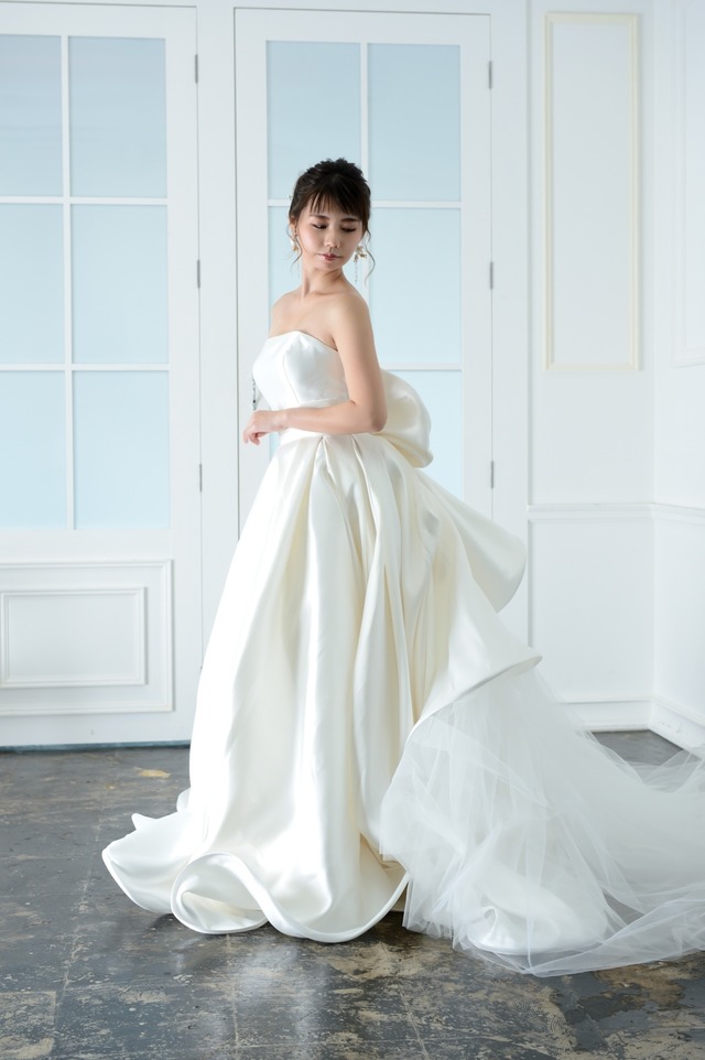 レンタル ミカドシルクベアトップドレス みんなのドレス