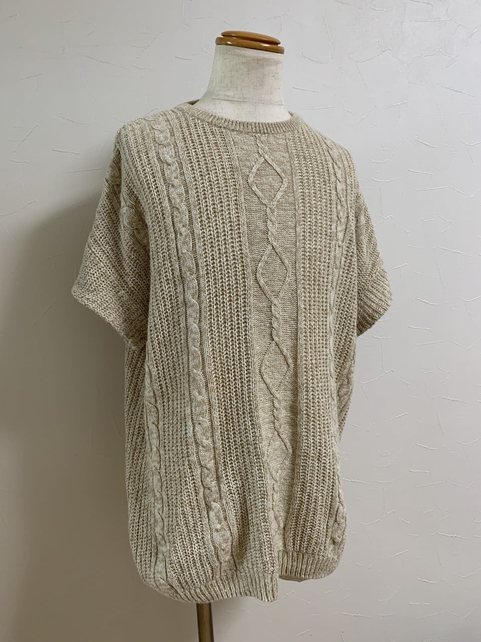 1990's Big Silhouette Knitting Pattern Short Sleeve Sweater