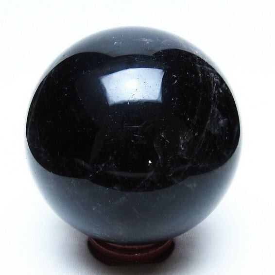 モリオン スフィア 黒水晶 丸玉 77mm 置物 原石 一点物 151-10357