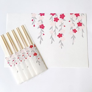 美濃和紙 しだれ桜 お膳敷紙+お箸包み 5膳セット