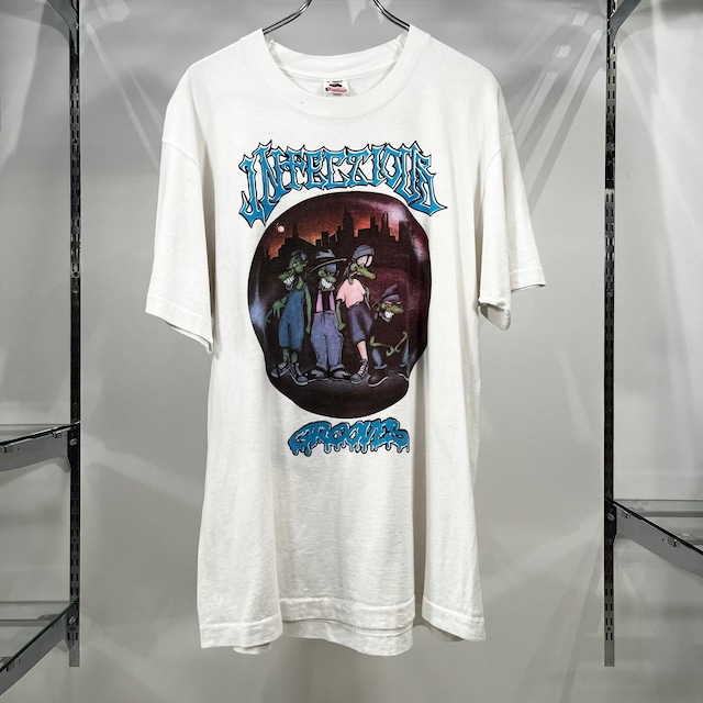 90s FRUIT OF THE ROOM INFECTIOUS GROOVES T-Shirts 90年代 インフェクシャス グルーブス バンT バンドTシャツ 白 XL