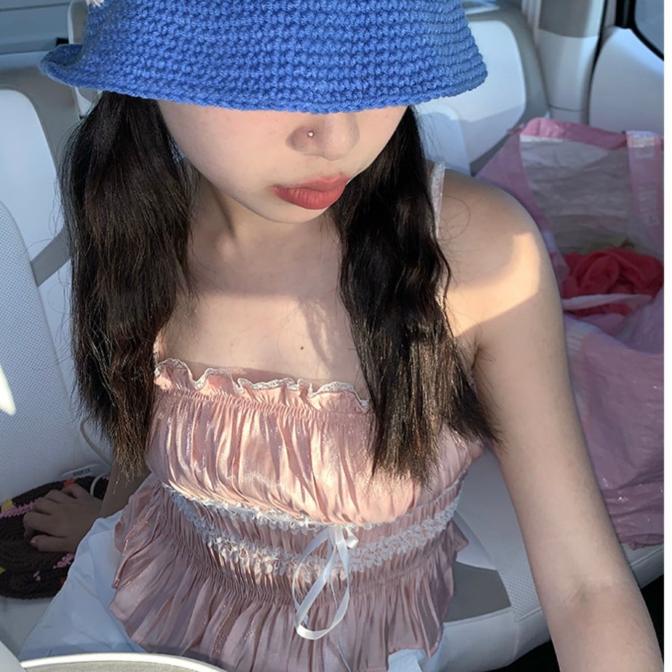 サテンギャザーキャミソールビスチェ_LN02941