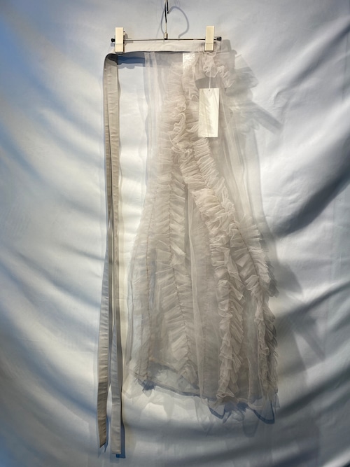 MARGE　Tulle decorative wrap skirt (Mauve gray)