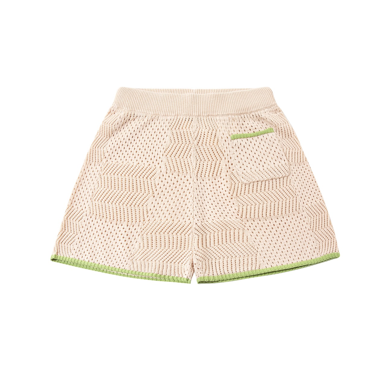 Knit Planet /Crochet Shorts - cream/lawngreen