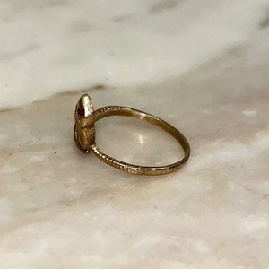 vintage 9ct gold snake with ruby eye ring