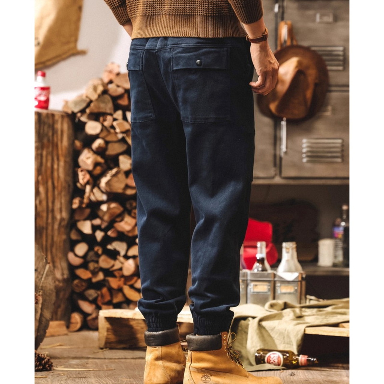 Drawcord Tapered Silhouette Cotton Twill Cargo Pants ◇3color H0778