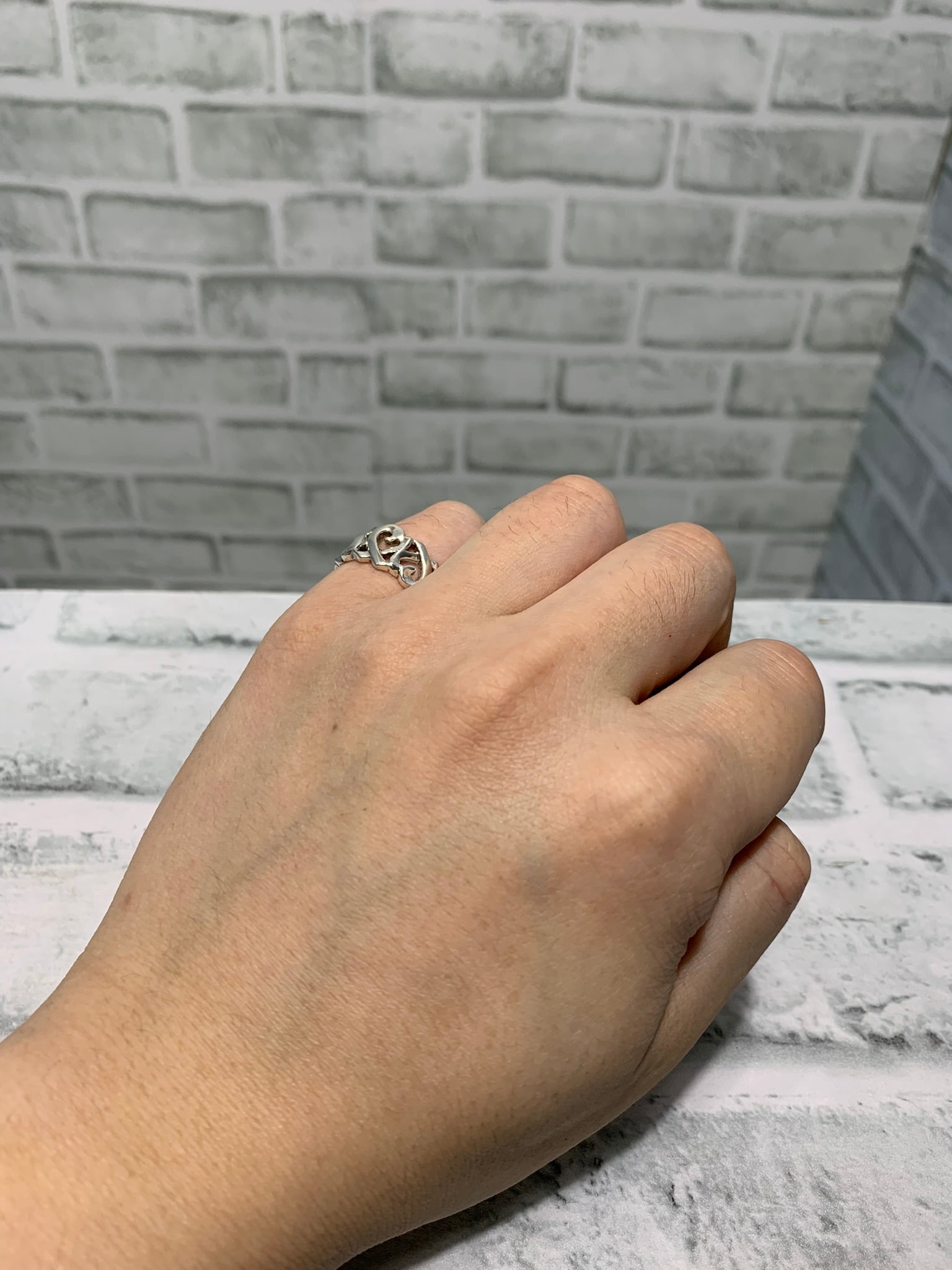 極美品 オールドティファニー ダブルラビングハート リング 7号