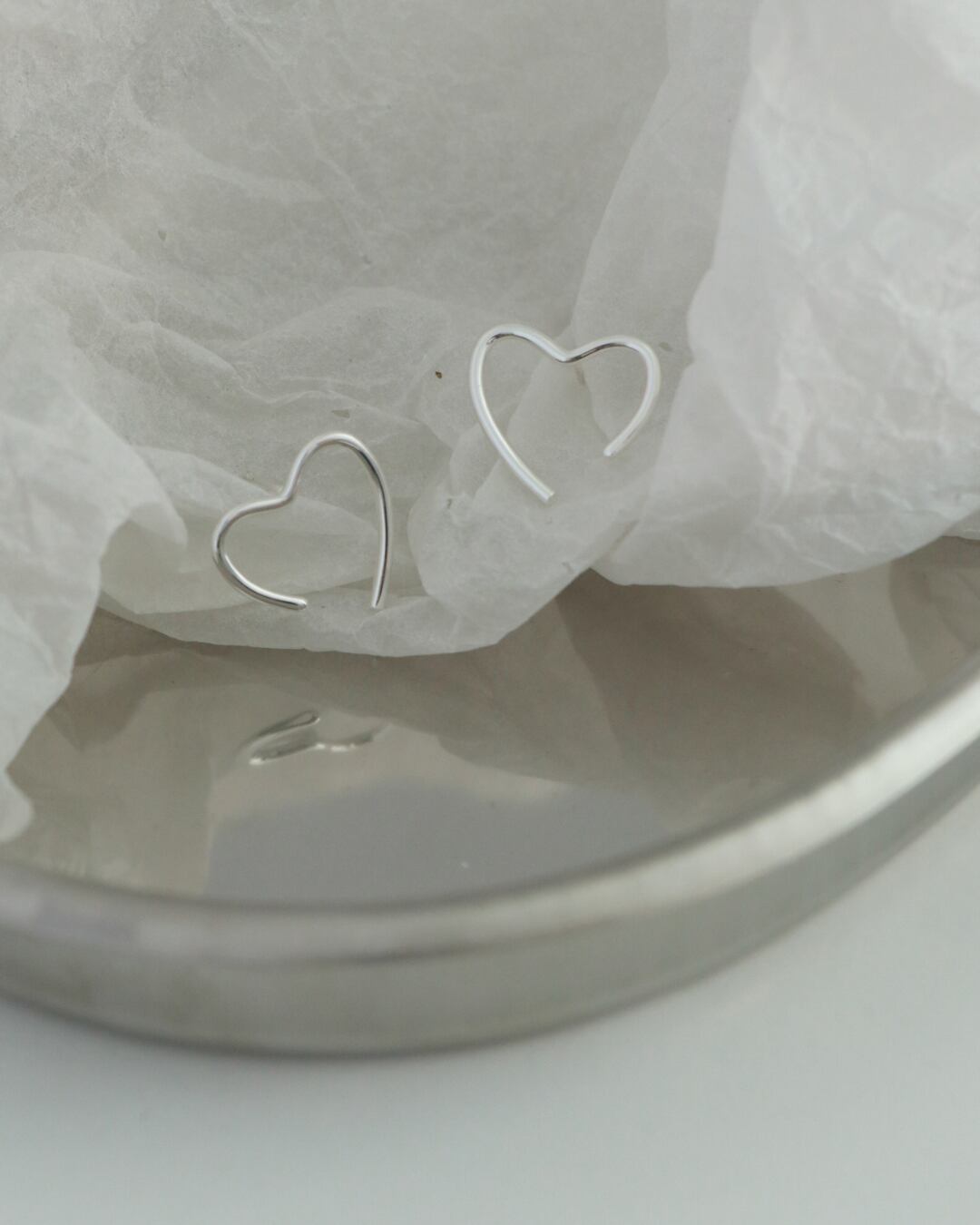 ハートシルエットシルバーピアス G25056